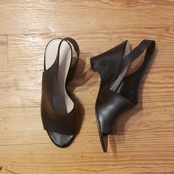 Black Leather Heels - Picture 2 of 2